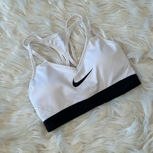 Nike Dri Fit Sports Bra White Black Size Small